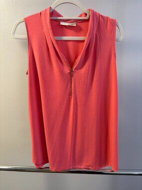 LIKE NEW Adrienne Vittadini BRIGHT PEACH full shoulder tank top